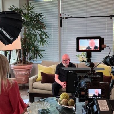 Behind the scenes video shoot of plastic surgeon Wayne Larrabee Seattle WA