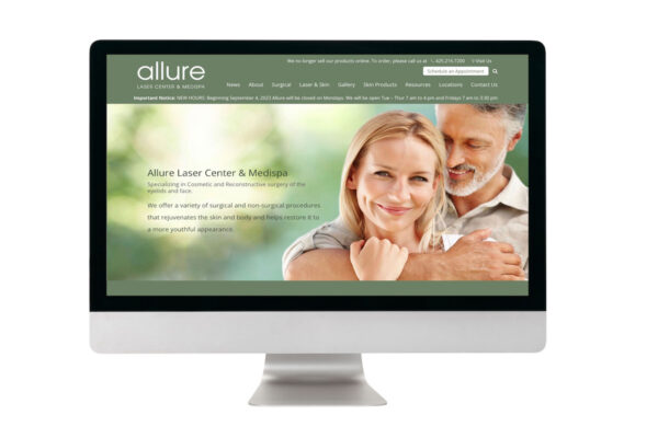 Allure Cosmetic Surgery Laser Center Website Design 