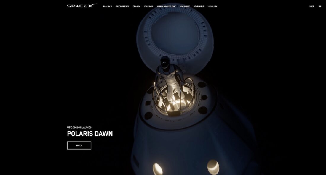 Website Design Example of Dark Mode SpaceX Medical Marketing Solved Web Design
