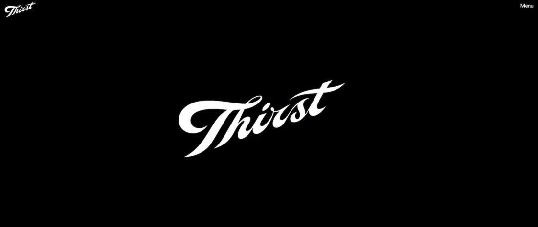 Example of website design using Kinetic Typography. Thirstcraft.com. Medical Marketing Solved Webdesign.